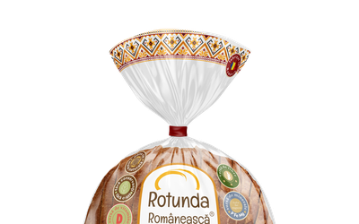 Rotunda Românească - pâine cu fibre și maia, feliată