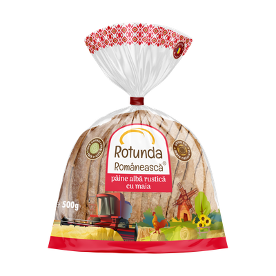 Rotunda Românească - pâine albă rustică cu maia, feliată